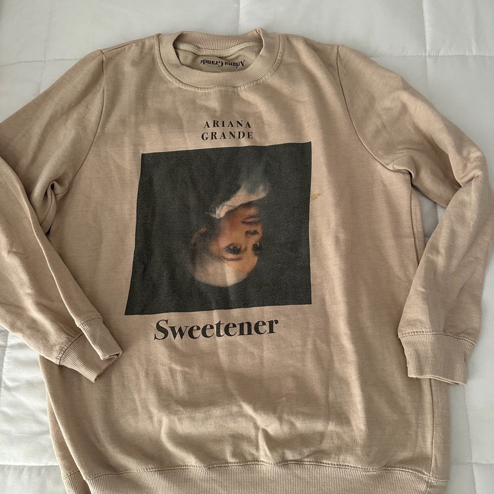 Ariana Grande Beige Sweetener Crewneck Sweatshirt